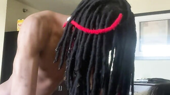 Nipple pierced brunette takes big black dick