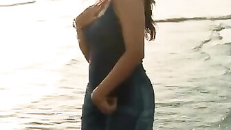 Vacation beach song dance hot sexy lady enjoy