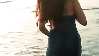 Vacation beach song dance hot sexy lady enjoy