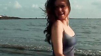 Vacation beach song dance hot sexy lady enjoy