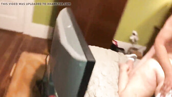 Neighbor empties his nuts into wife