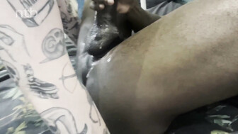 Tattooed white babe takes that huge bbc load inside her bald pussy