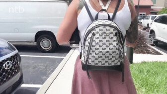 Busty cuckold white babe rubs that bbc cum that was dripping out of her pussy