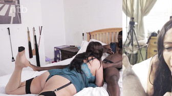 Busty cuckold white milf gets that cute face showered with thick cum