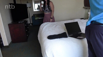 Busty white babe takes that fat bbc bareback in her asshole once again