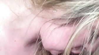 Slutty MILF sucks black cock for money