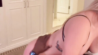 Blond cuckold white mom gets huge bbc cumload on her face