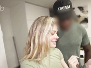 Skinny cuckold blond white wife gets facial from hubby and bbc lover