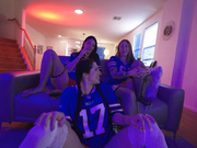 Three cockhungry white chicks and Big black guys