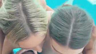 Busty teen white babe fucks bbc with her blond girlfriend