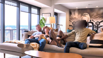 Black bull and hubby fucked hot white wife