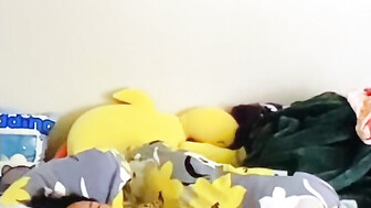 Vietnamese sexy wife with 9" long, 1.5" wide White dildo