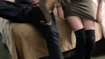 Petite Shy Latina wife takes her first BBC in front of Hubby