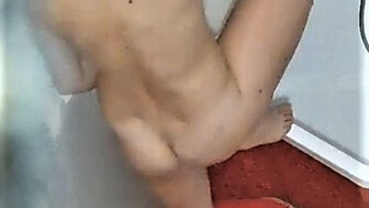 my wife...in the bathroom