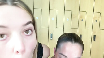 Teen white babes milk that bbc dry after hard day in gym