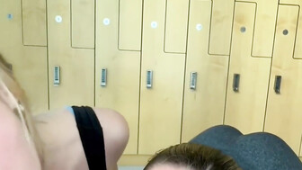 Teen white babes milk that bbc dry after hard day in gym