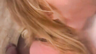 White MILF gives head