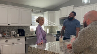 Sexy blonde wife cuckold her husband with handsome BBC bull