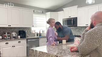 Sexy blonde wife cuckold her husband with handsome BBC bull