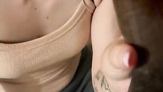 White girl blows BBC