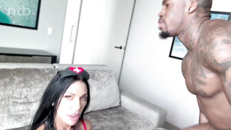 Babe with huge tits and ass loves black cock