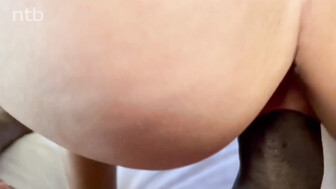 Sexy white married woman rides massive black dick