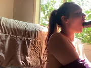 Big titts white girl giving sloppy bj