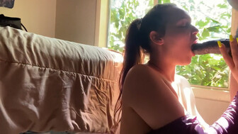 Big titts white girl giving sloppy bj