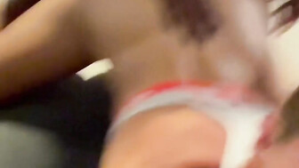 Stunning delivery babe collects her tip from bbc bull