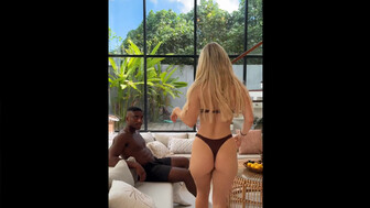 Amazing sexy white blonde and handsome black bull