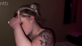 PAWG white blonde with butt plug