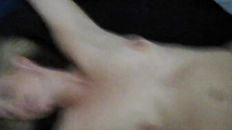 Milf cumming on cock and tit milk