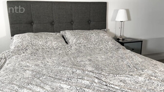 Big ass white milf spreads her legs wide for her endowed black lover