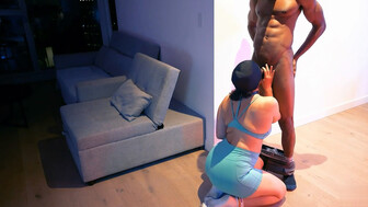 Marriew wife with bog booty and black lover, hubby records on video