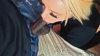 Sucked daddy black cock before going out