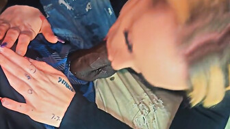 Sucked daddy black cock before going out