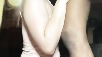 Pleasing Blk daddy with her mouth