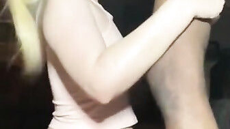 Pleasing Blk daddy with her mouth