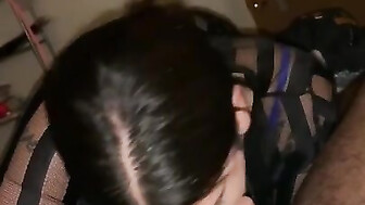 Cheating gf gets BBC load of cum in her mouth
