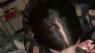 Cheating gf gets BBC load of cum in her mouth