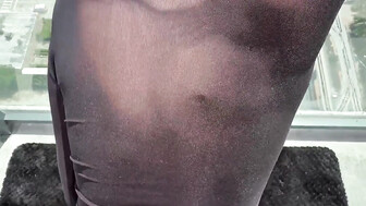 Sexy white girl with big tits takes Big Black cock on the hotel balcony