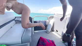 Married blonde MILF takes Huge black dick on the yacht