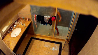 asian wife hidden shower at hotel