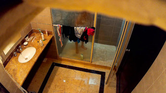 asian wife hidden shower at hotel