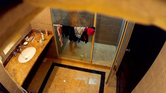 asian wife hidden shower at hotel