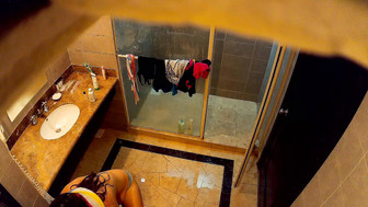 asian wife hidden shower at hotel