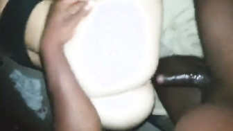 White chick getting black dick from behind