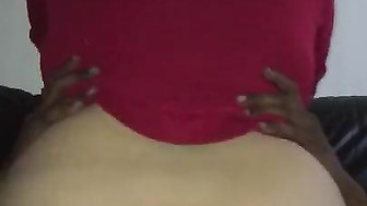 Asian with fat ass rides black cock