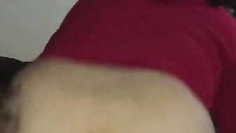 Asian with fat ass rides black cock