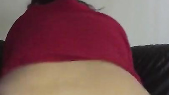 Asian with fat ass rides black cock